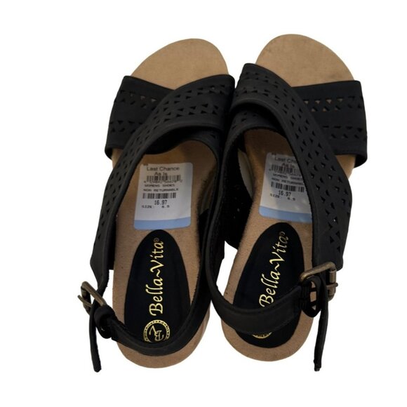 Bella Vita Black Wedge Sandals Women's Size 6.5 NWT - Picture 7 of 8